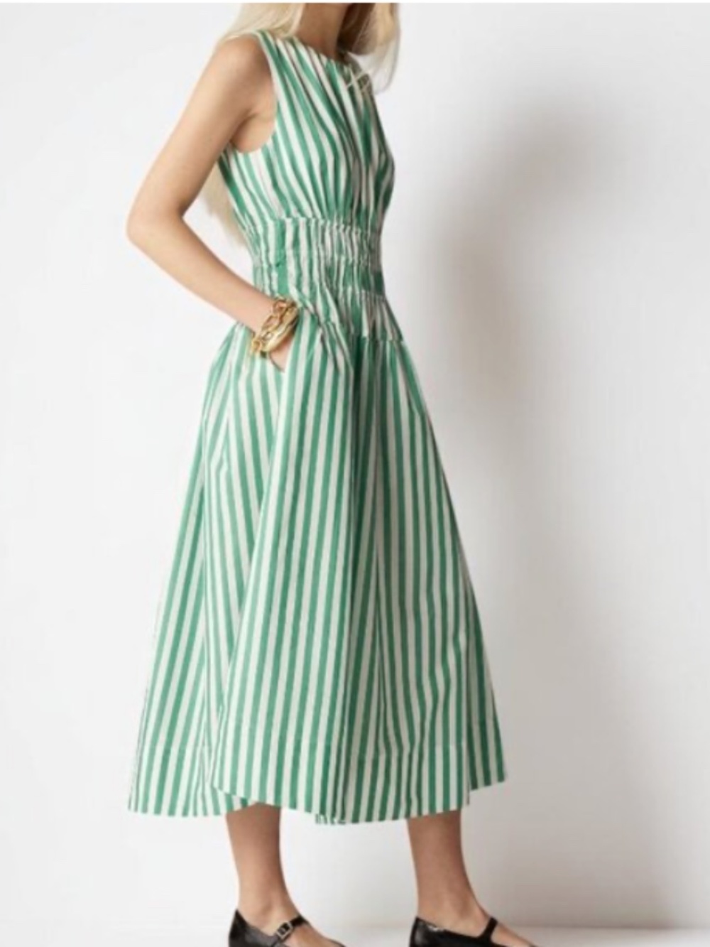 J. Crew Hyacinth dress in striped cotton poplin sz. Small TALL